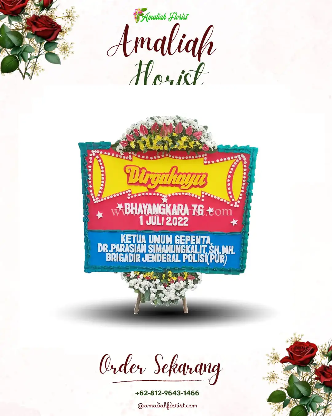 Papan Bunga HUT Ulang Tahun Kebonsari Wetan